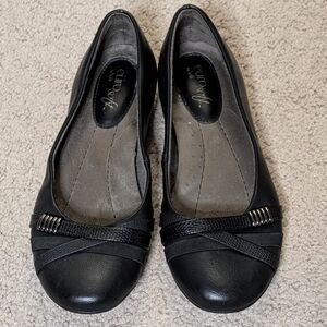 EuroSoft Black Ballet Flats Size 7M | Comfort Work Shoes